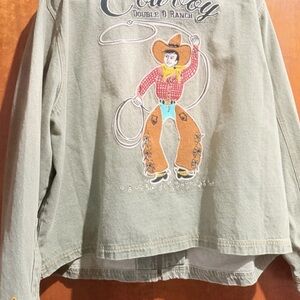 Double D Ranch Cowboy Embroidered Jacket - Green